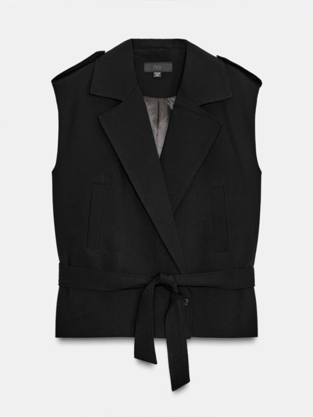 ZARA oversized vest with shoulder pads and belt